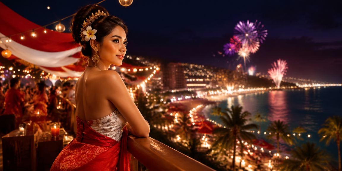 Pengguna mengakses aplikasi casino dari pantai dengan smartphone