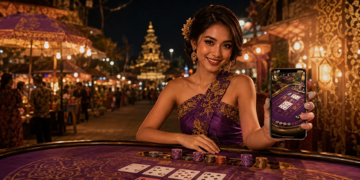 Suasana live baccarat malam hari di platform casino online Indonesia